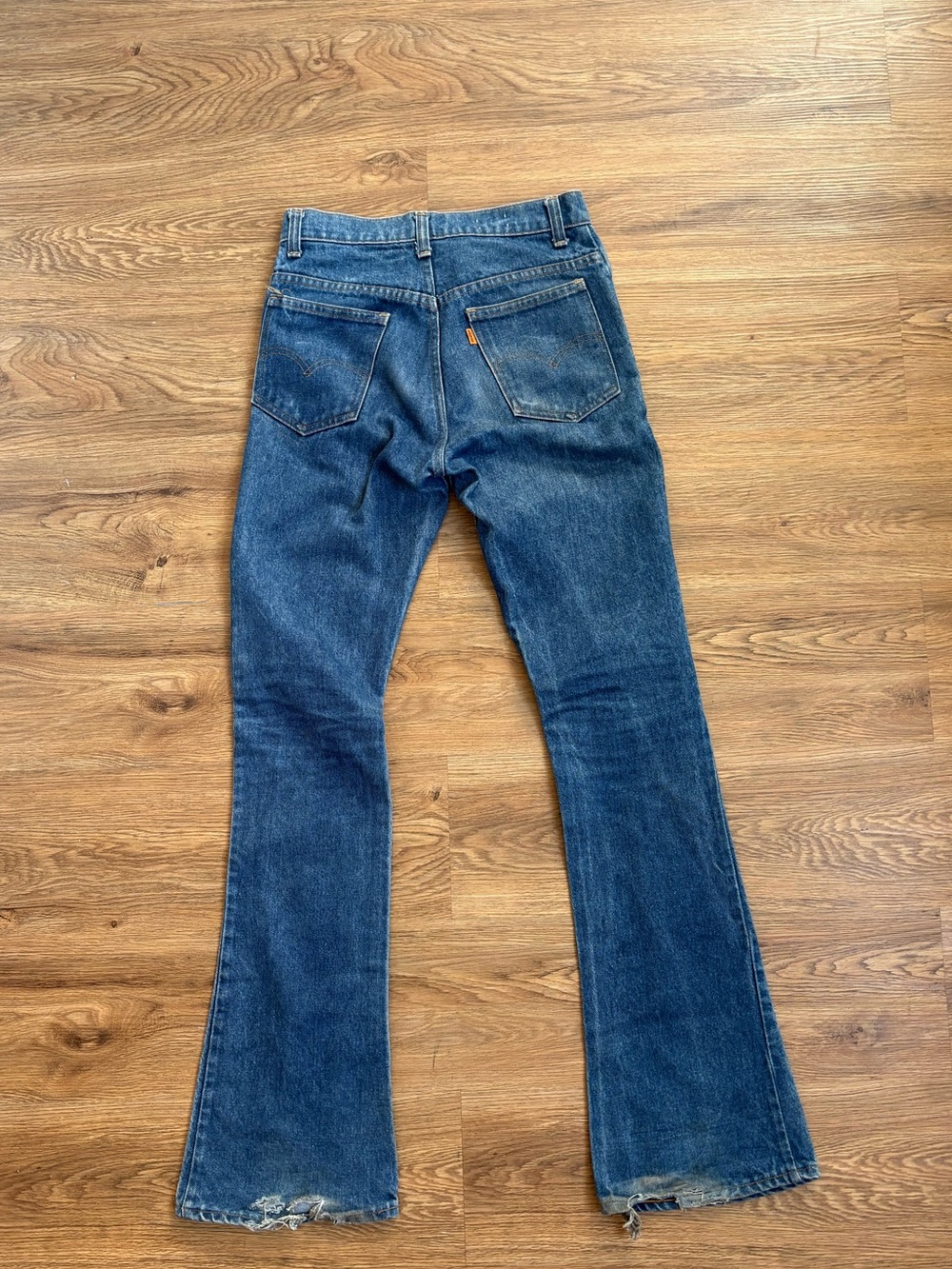 Vintage Orange Tab Flare Levis